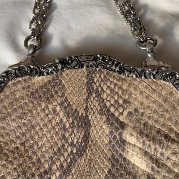 VTG RARE GLEN MILLER/ANN TURK Real Snake Skin Small Dressy Designer Ornate Purse - Picture 3 of 12